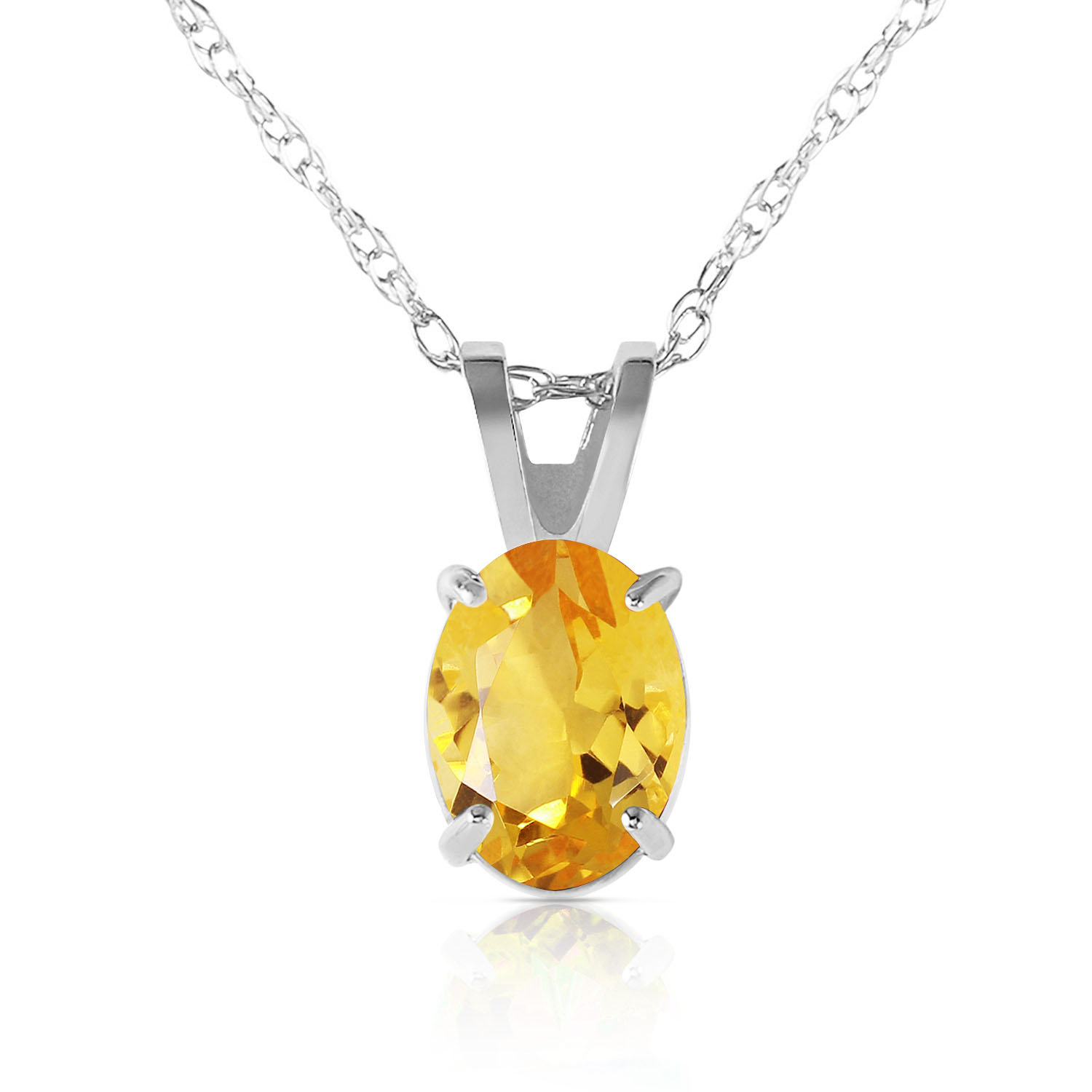 0.85 CTW 14K Solid White Gold Most Lasting Scitrine Necklace