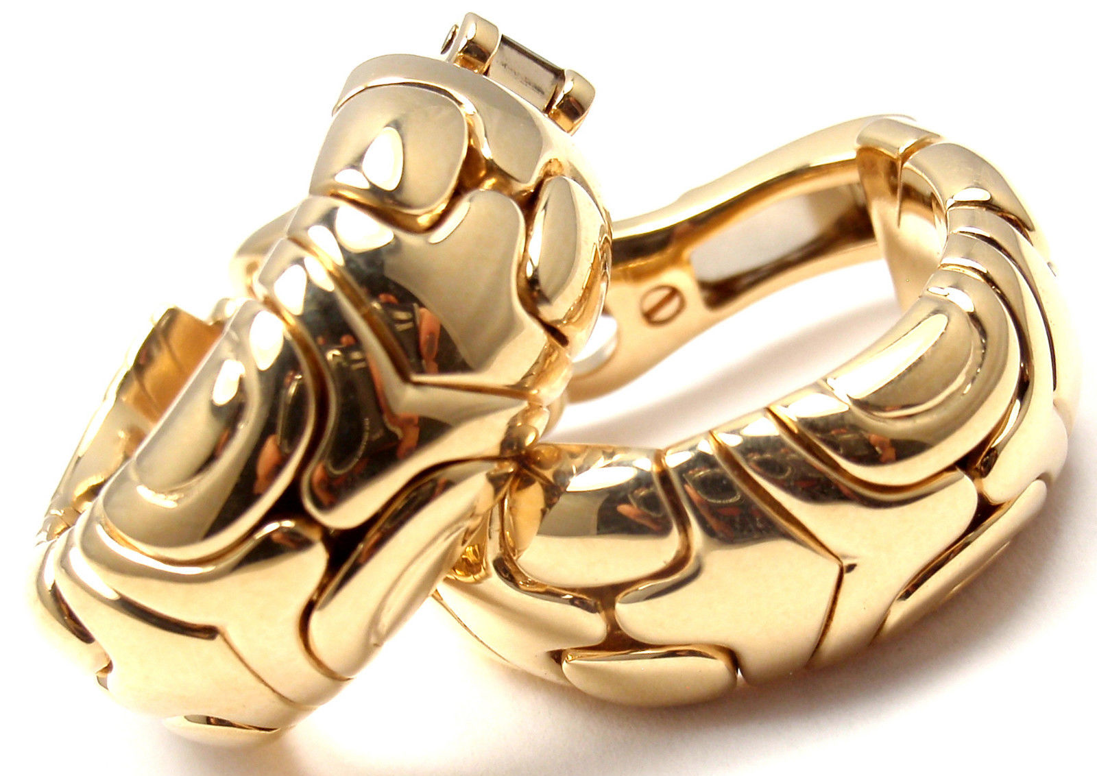 Bvlgari Bulgari Alveare 18k Yellow Gold Hoop Earrings