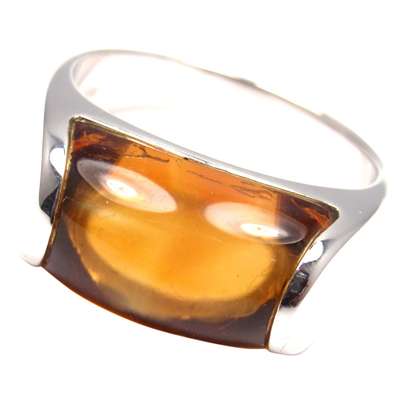 Bulgari 18K White Gold Citrine Band Ring