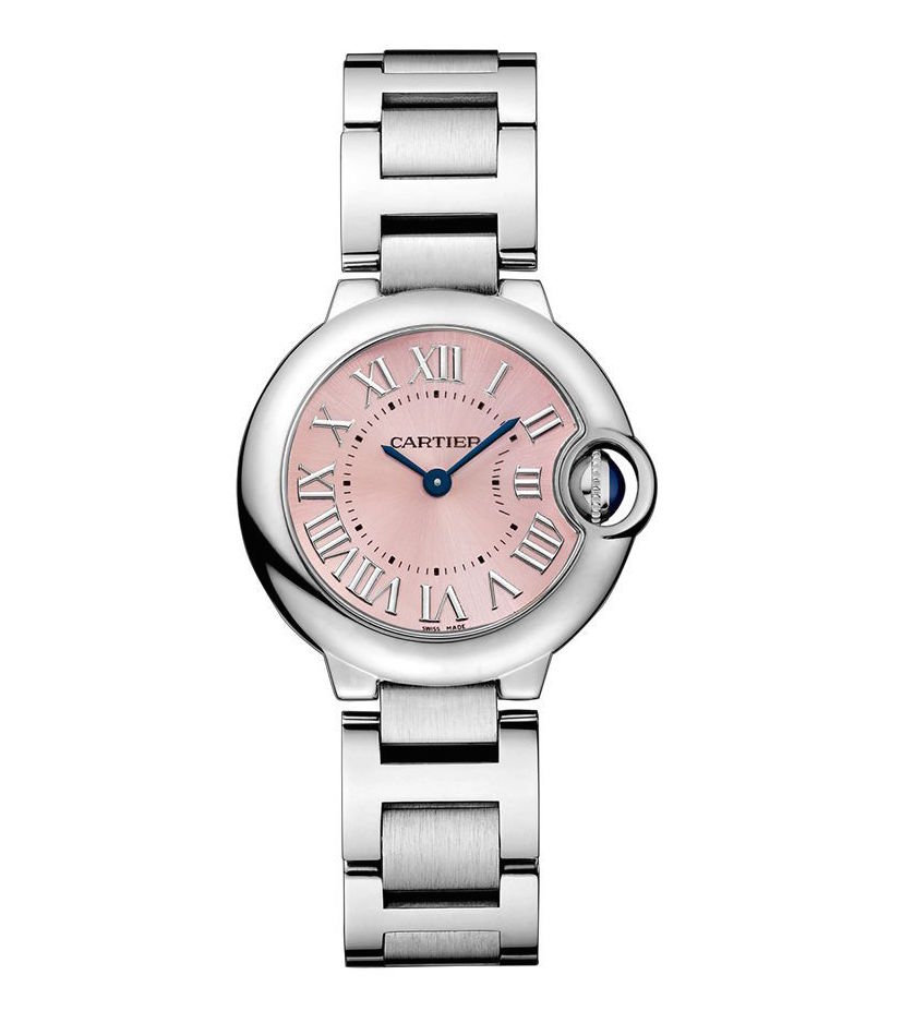 Cartier Ballon Bleu 28mm w6920038 Stainless Steel Quartz Pink Dial Watch