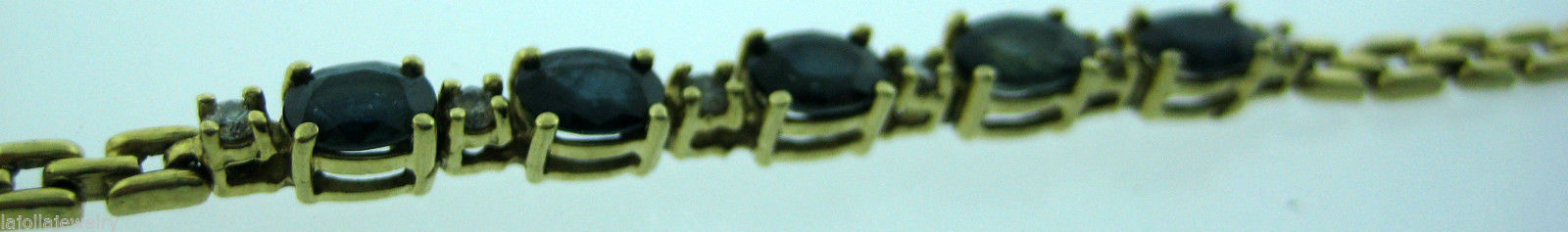 Fine Estate Ladies 14K Yellow Gold Sapphire Stone Bracelet