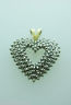 14K Multi Tone Gold Diamond Heart Pendant Charm Necklace Love