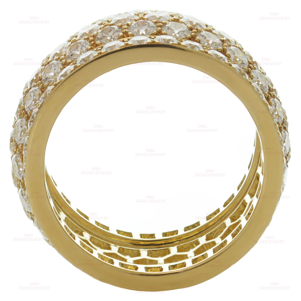 Cartier 18K Yellow Gold Diamond Wedding Ring Size 7.75