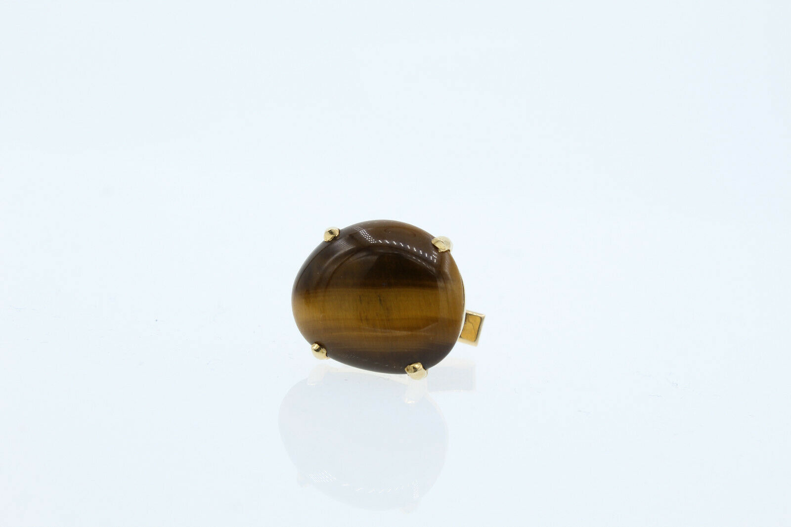 14K Yellow Gold Tiger Eye  Cuuflinks 20mm X 17mm