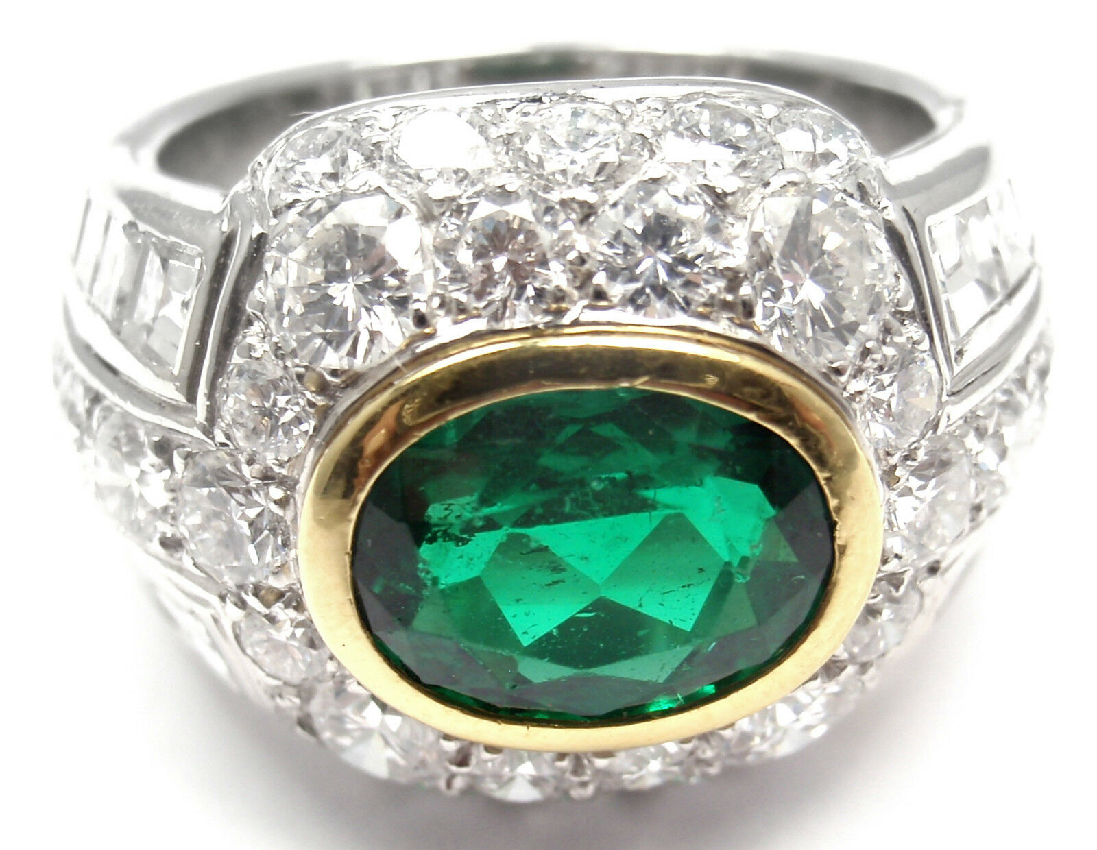 Patek Philippe Platinum Diamond Emerald Ring Certificate