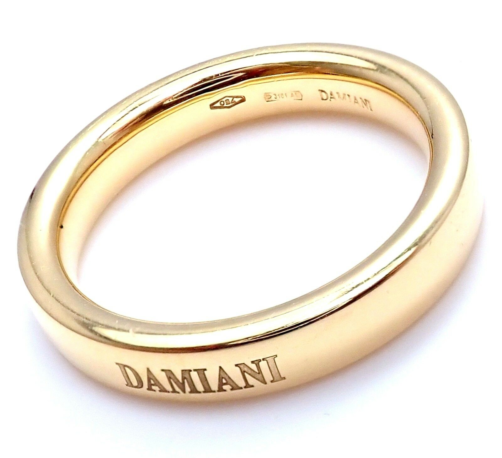 Damiani 18k Yellow Gold 3.5mm Band Ring Sz 5.5