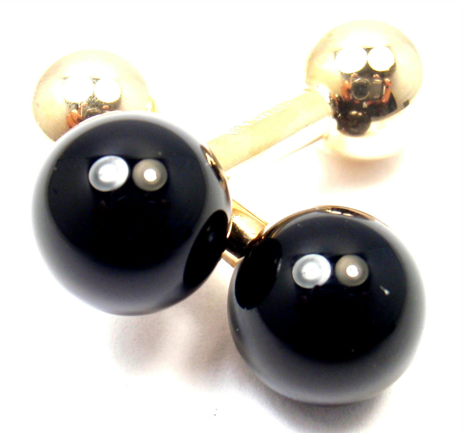 Authentic! Vintage Tiffany & Co 14k Yellow Gold Black Onyx