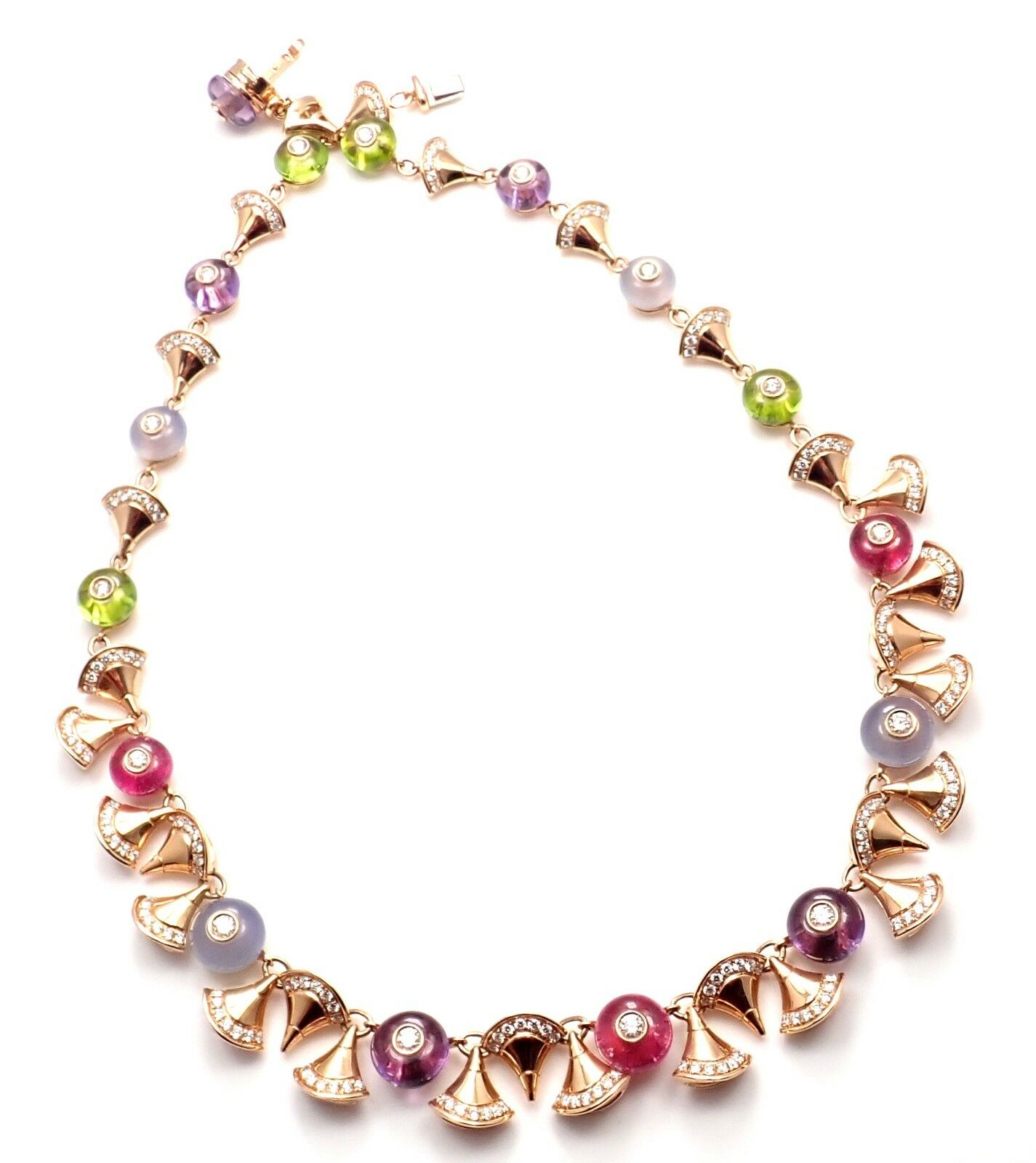 Bvlgari Bulgari Diva Dream Diamond Amethyst Rubellite Peridot Necklace