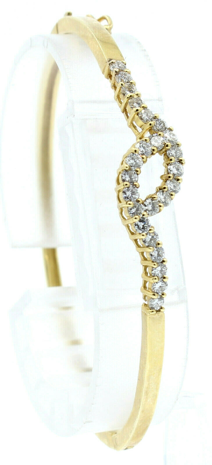 14K YELLOW GOLD DIAMOND BANGLE BRACELET 1.50CT