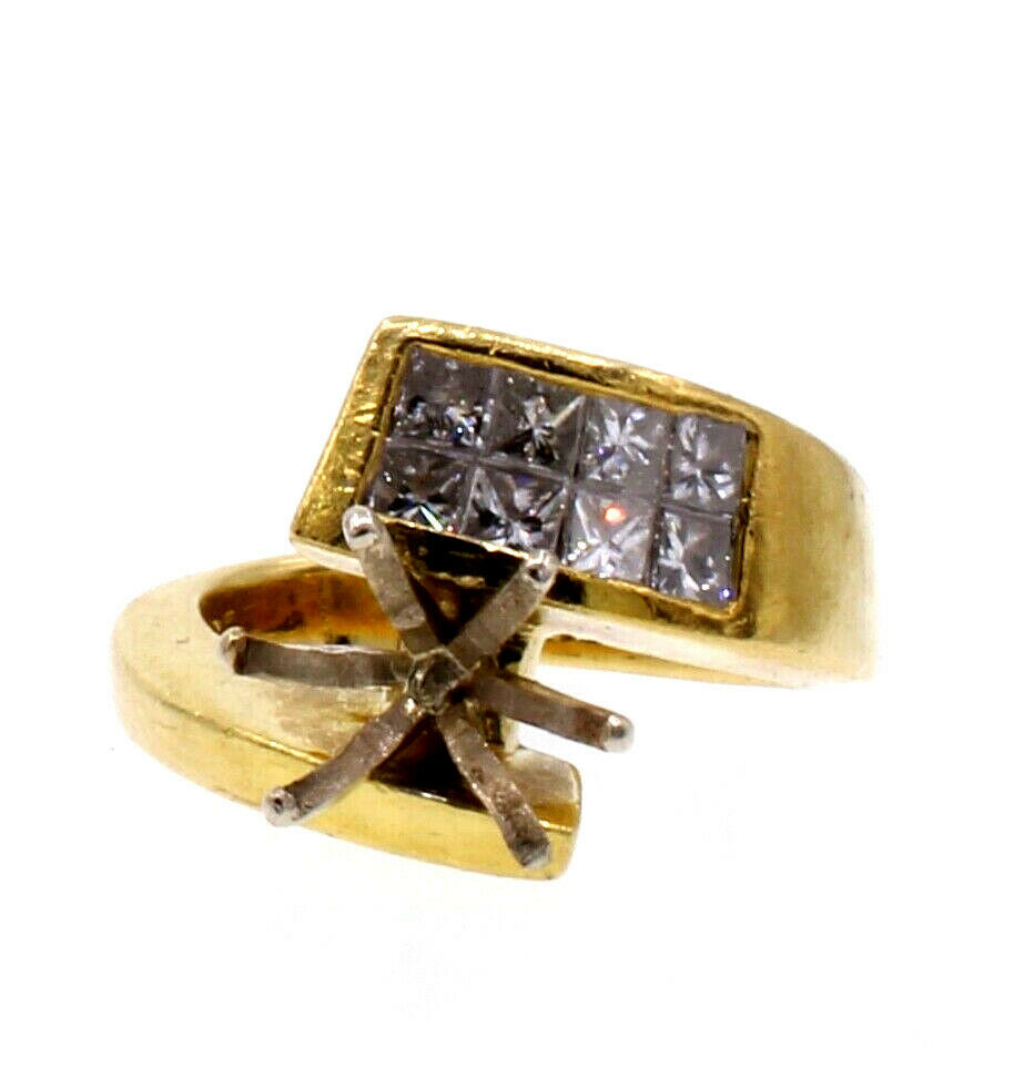 18k Yellow Gold Diamond 1.00ct Ladies Mounting Ring 11.8 Grams Size 6