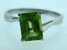 14K WHITE GOLD LADIES GREEN CITRINE STONE RING SIZE 8