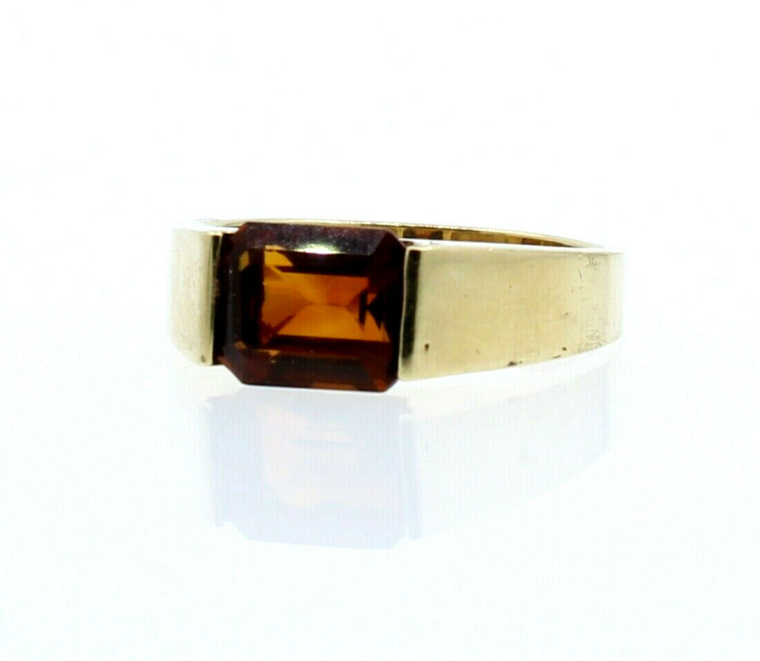14K YELLOW GOLD LADIES QUARTZ STONE RING SIZE 7.75