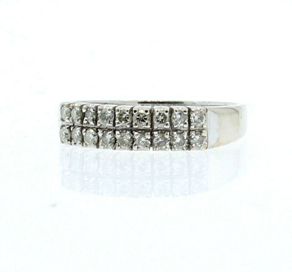 Vintage 14k White Gold .40ct Diamond Ladies Ring Band Size 6