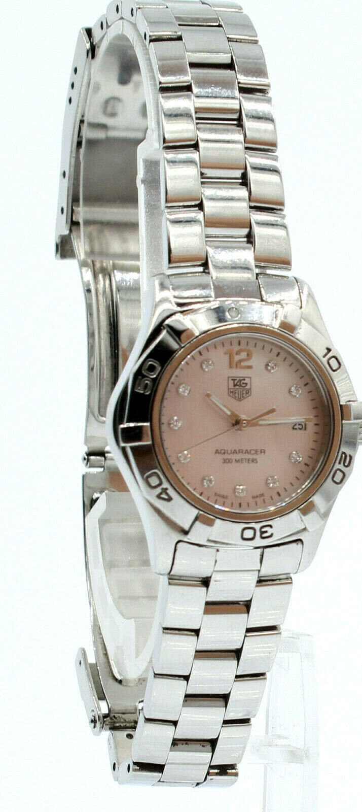 Ladies Tag Heuer Aquaracer Pink Mother of Pearl and Diamond dial Watch WAF141A