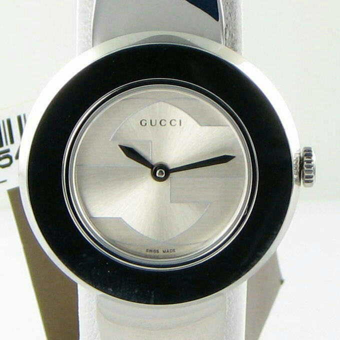 Gucci YA129502 U-Play Removable Bezel Silver Dial Ladies Watch
