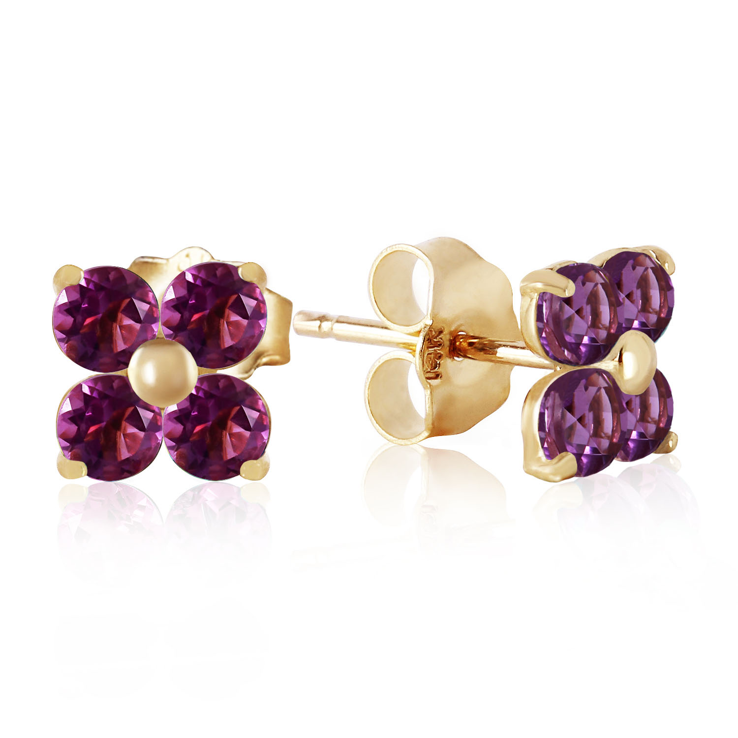 1.15 CTW 14K Solid Gold New Melody Amethyst Earrings