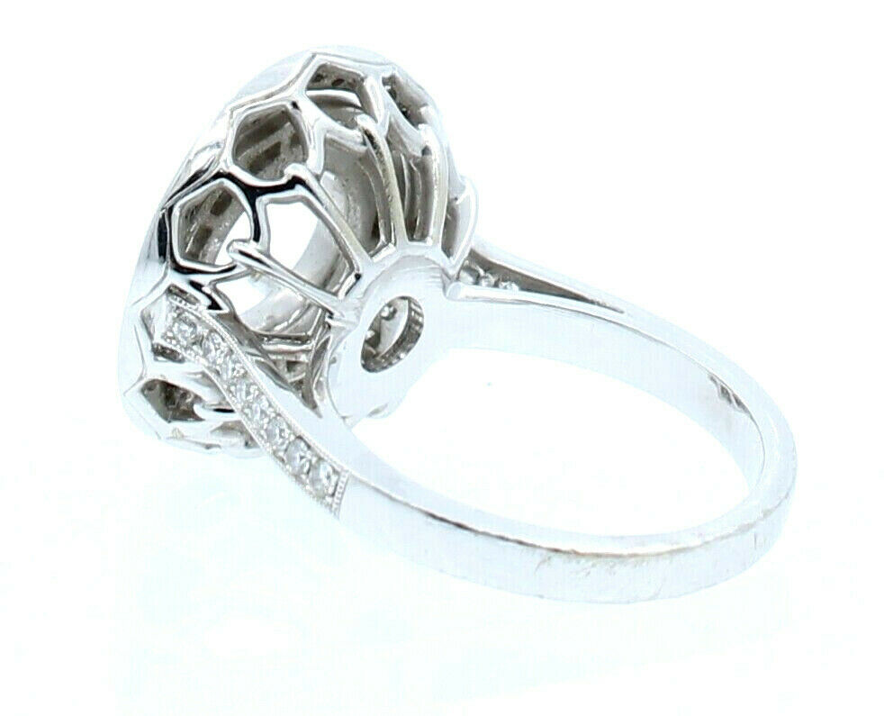 18k White Gold 2.4ct Princess Round Diamonds Ladies Mounting Size 7