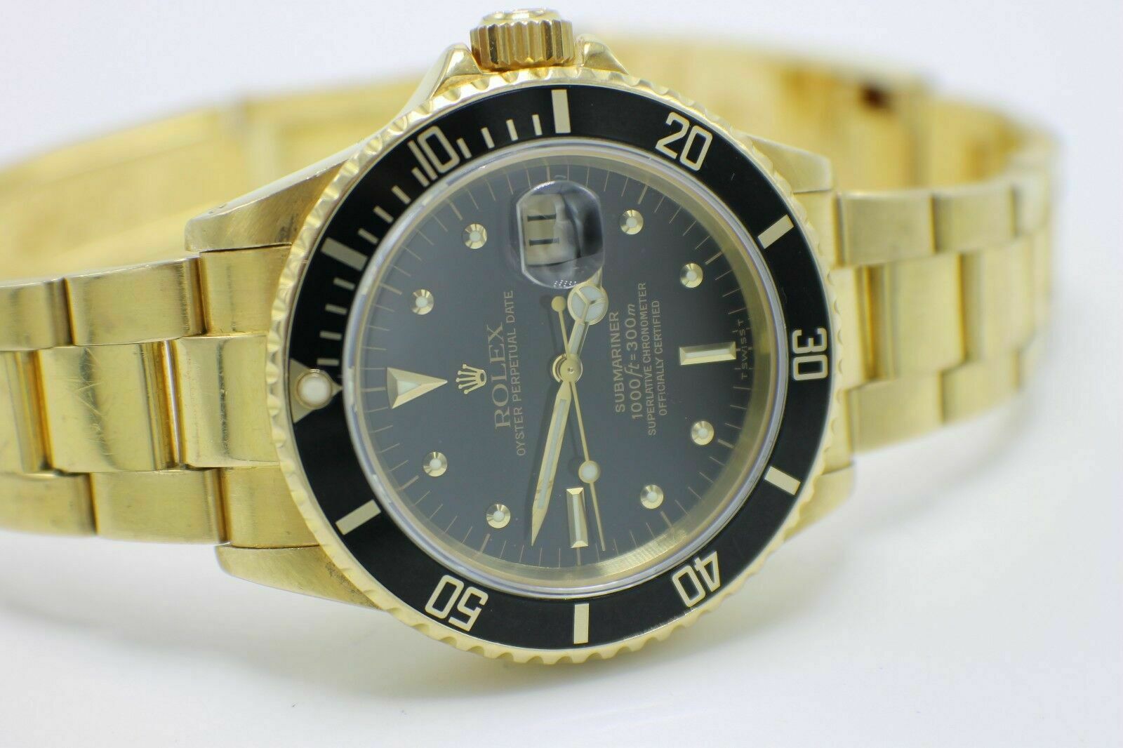 Rolex Submariner 16808 18K Yellow Gold Black GILT NIPPLE DIAL VERY RARE