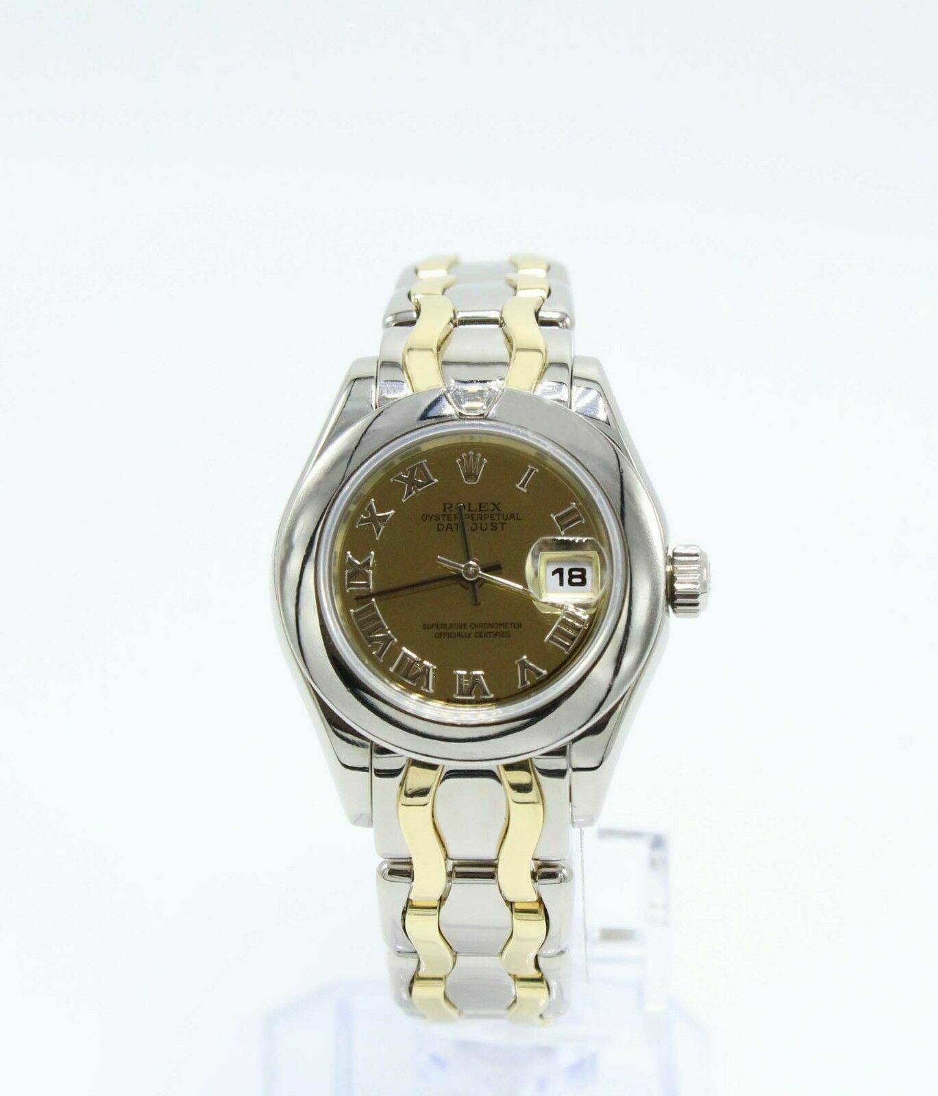Rolex Ladies Pearlmaster 69329 18K Yellow White Gold Diamond on Bezel