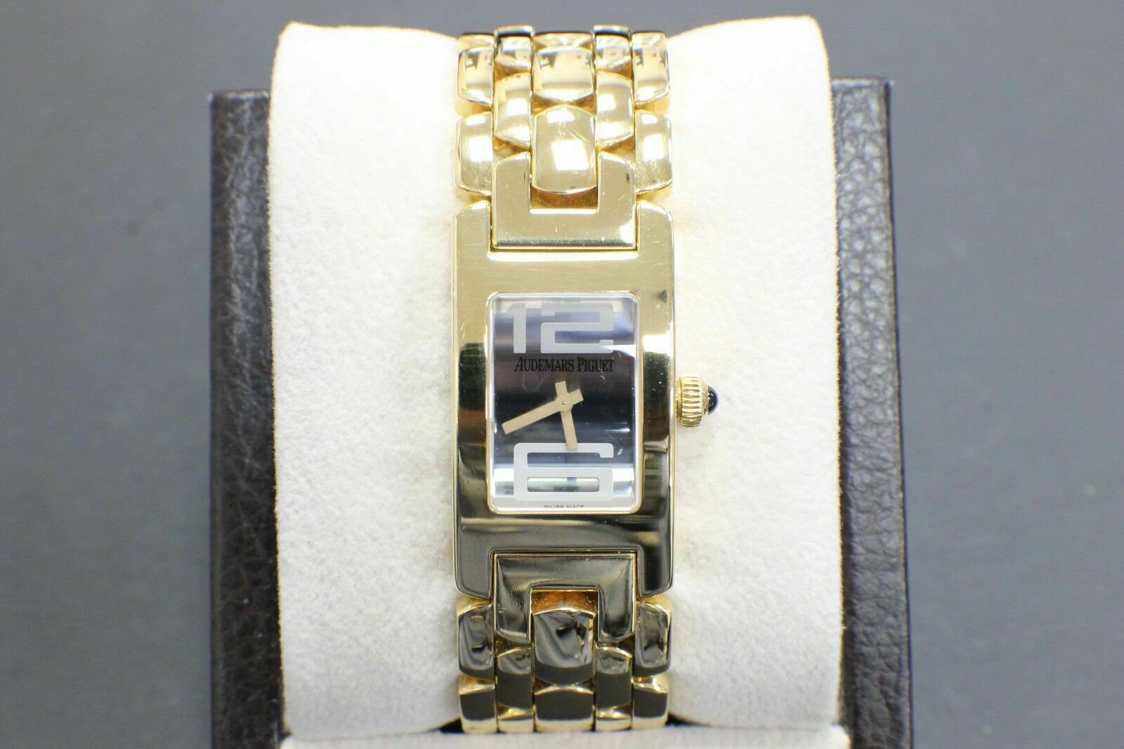 Audemars Piguet Promisse 18K Yellow Gold Ladies Blue Sapphire Cabochon Crown