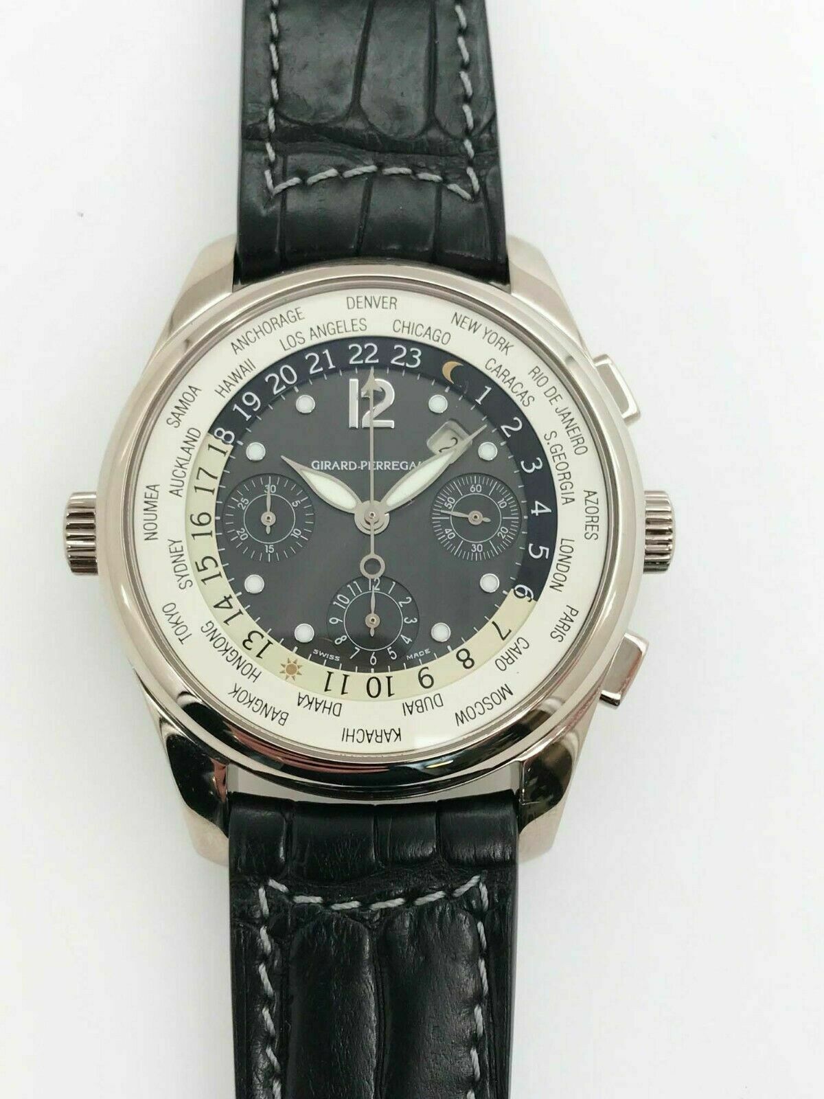 Girard Perregaux Ref 4980 18K White Gold WW TC World Timer