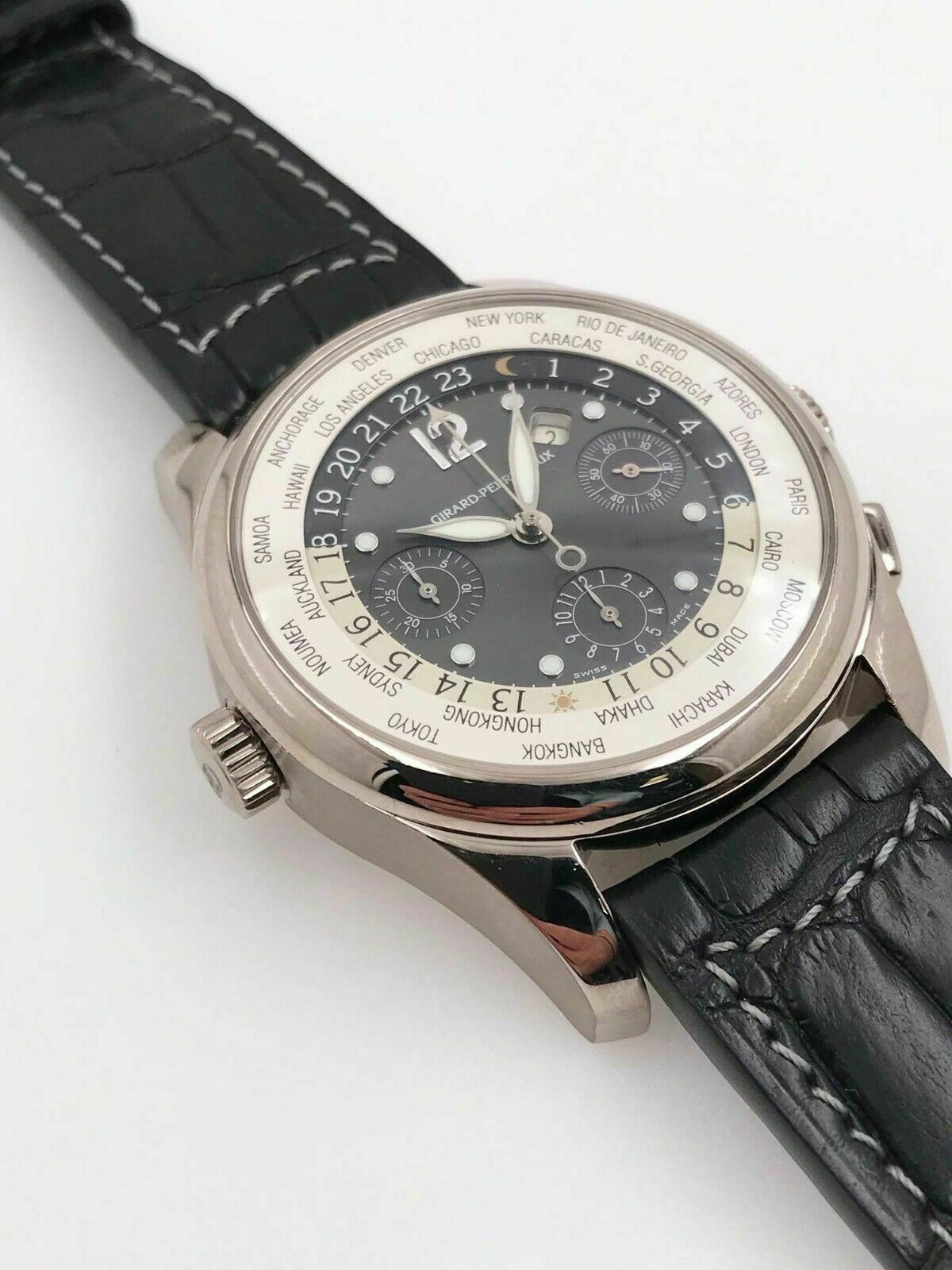 Girard Perregaux Ref 4980 18K White Gold WW TC World Timer