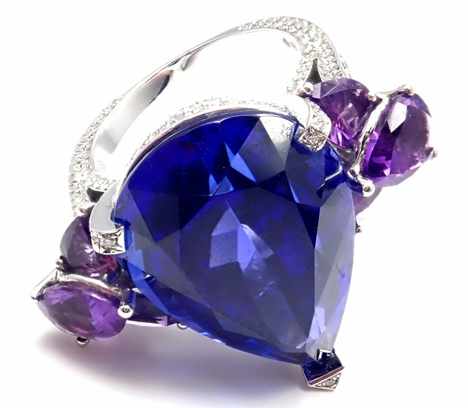 Chopard High Jewelry 18k Gold Diamond Tanzanite Amethyst Ring