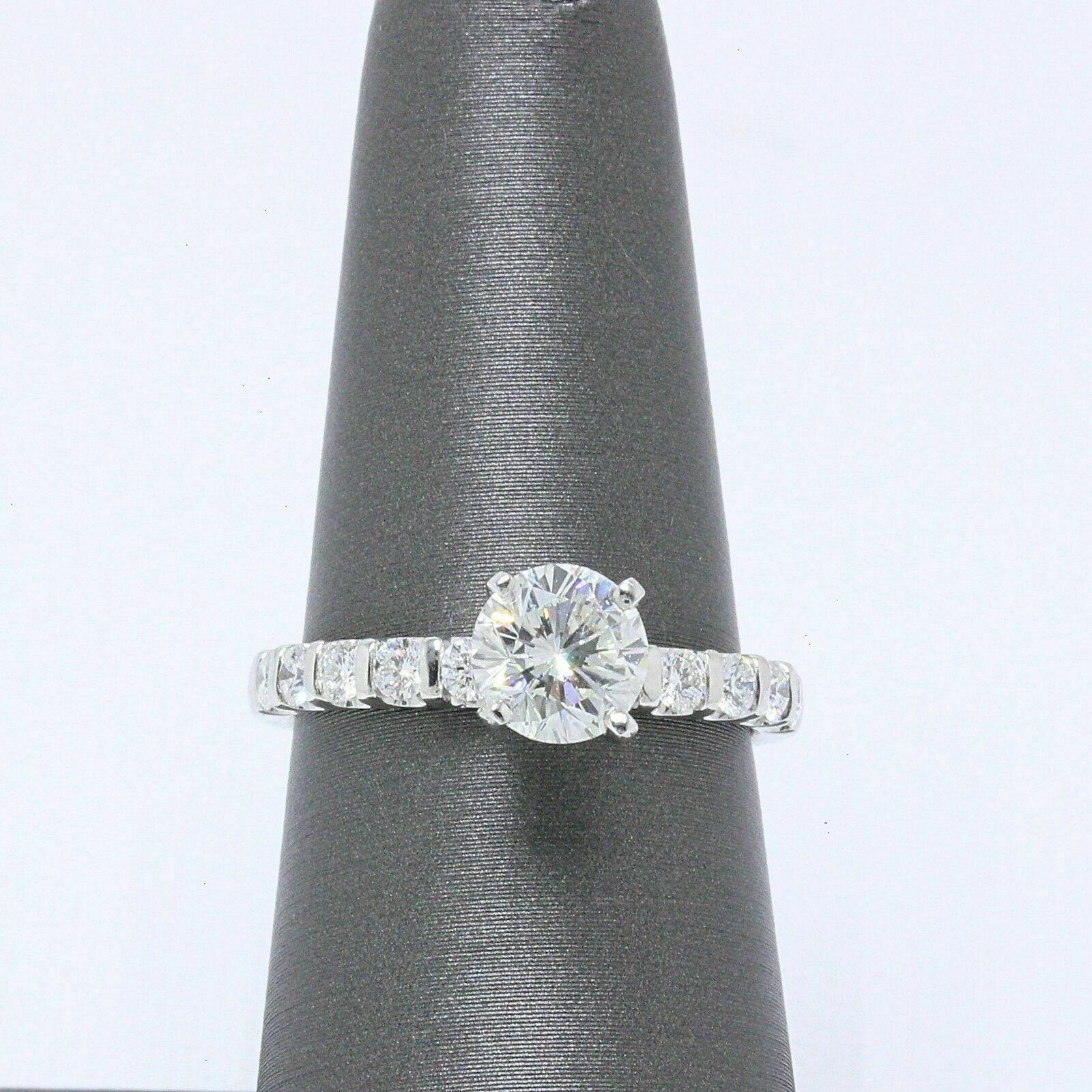 Leo Diamond Engagement Ring Round Cuts 1.70 tcw 14k White Gold $20,000 Retail