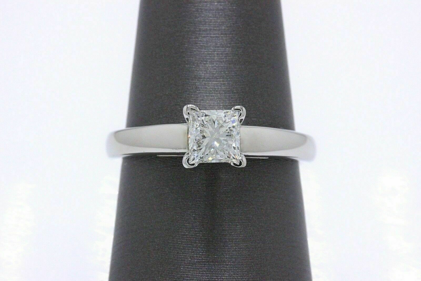 Leo Diamond Engagement Ring Princess Cut 0.71ct 14k White Gold $5,000 Retail