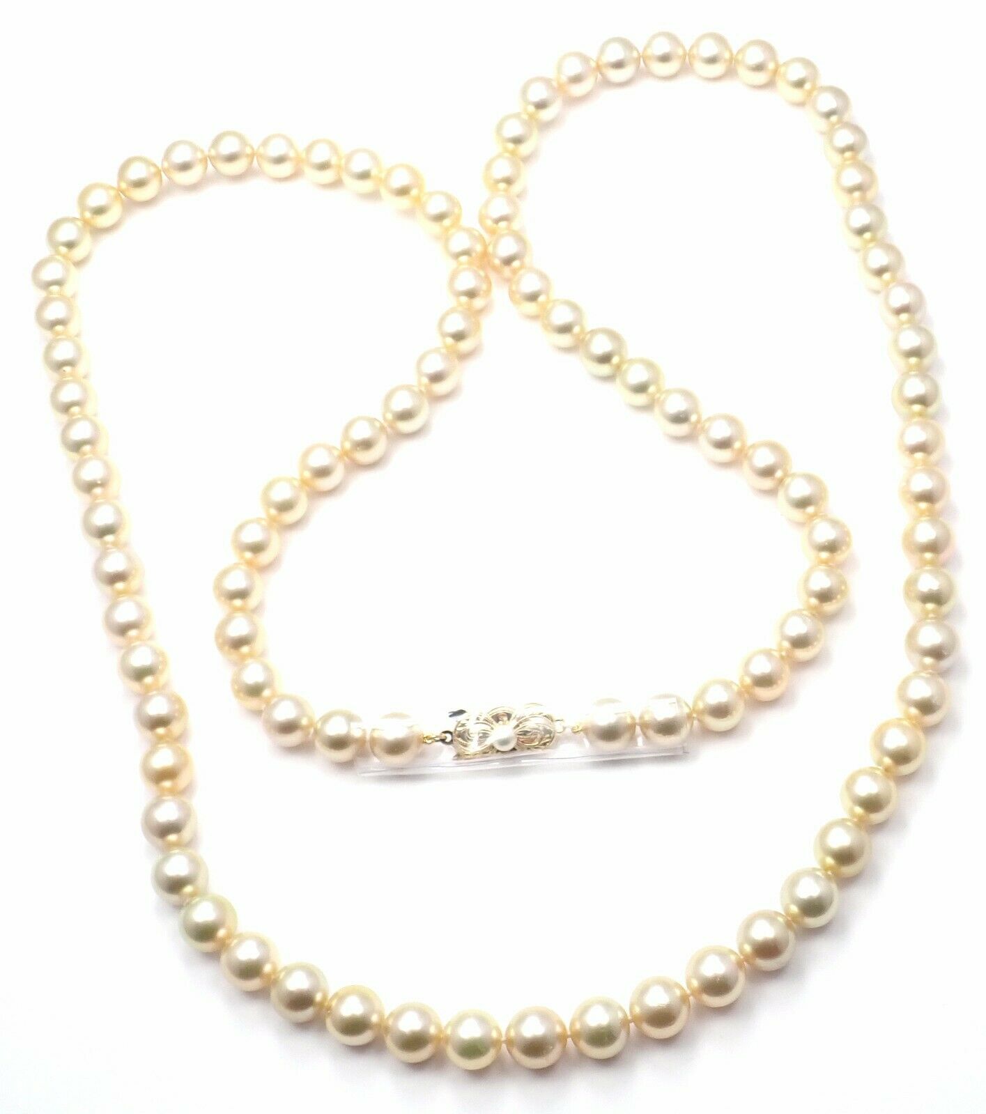 Mikimoto 18k Yellow Gold Cultured Akoya Golden Pearl 34" Opera Necklace