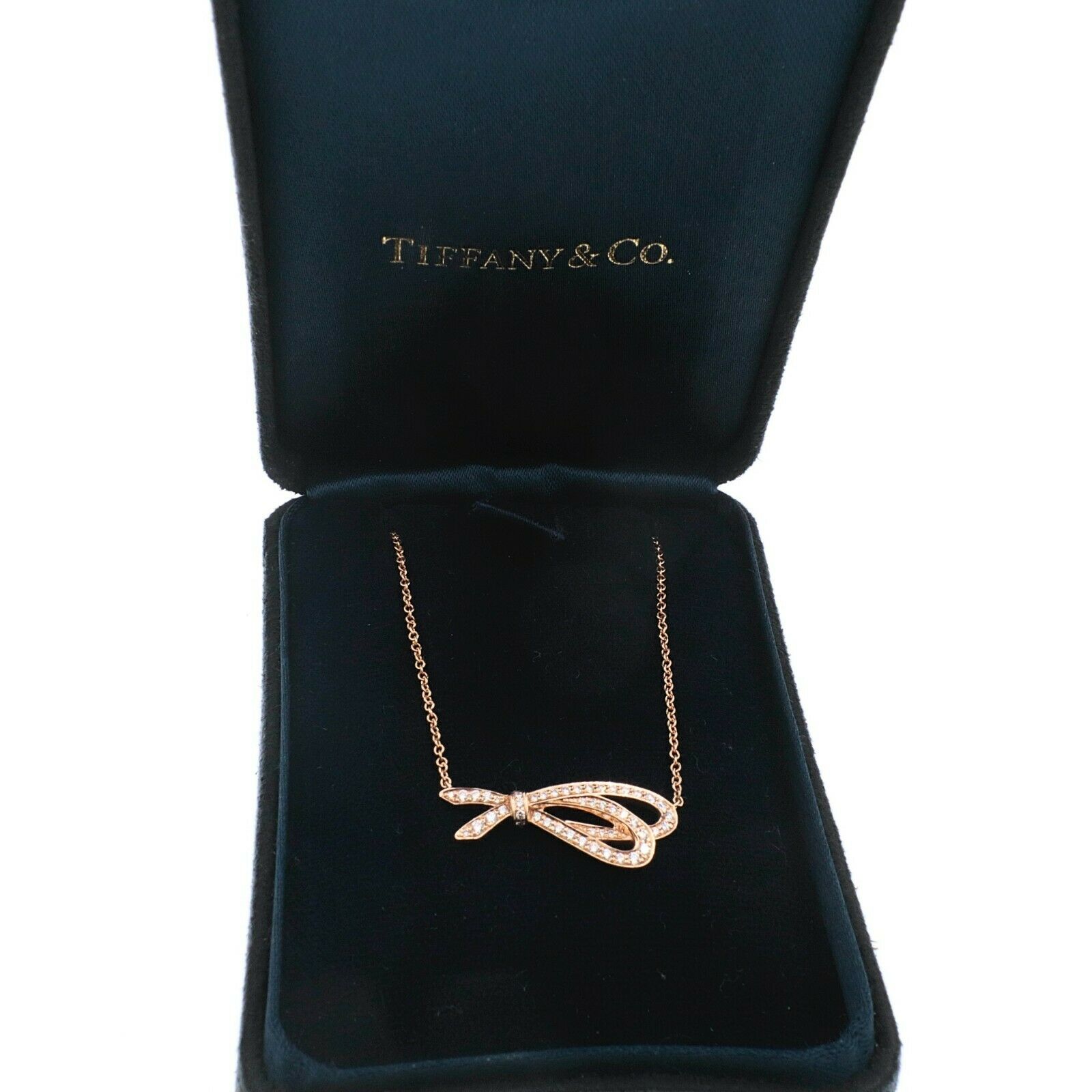 Tiffany & Co. Rose Gold Diamond Bow Pendant 18K | Tiffany & Co 