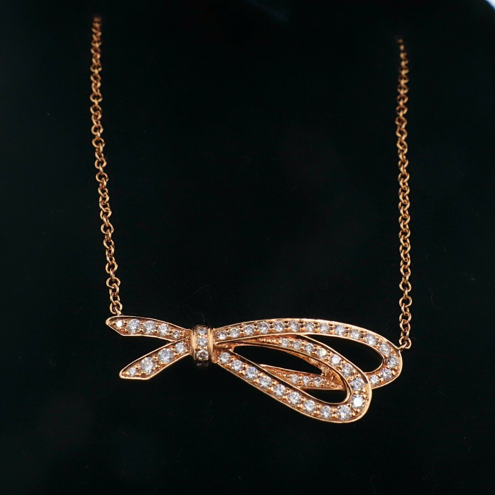 Tiffany & Co. Rose Gold Diamond Bow Pendant 18K | Tiffany & Co 
