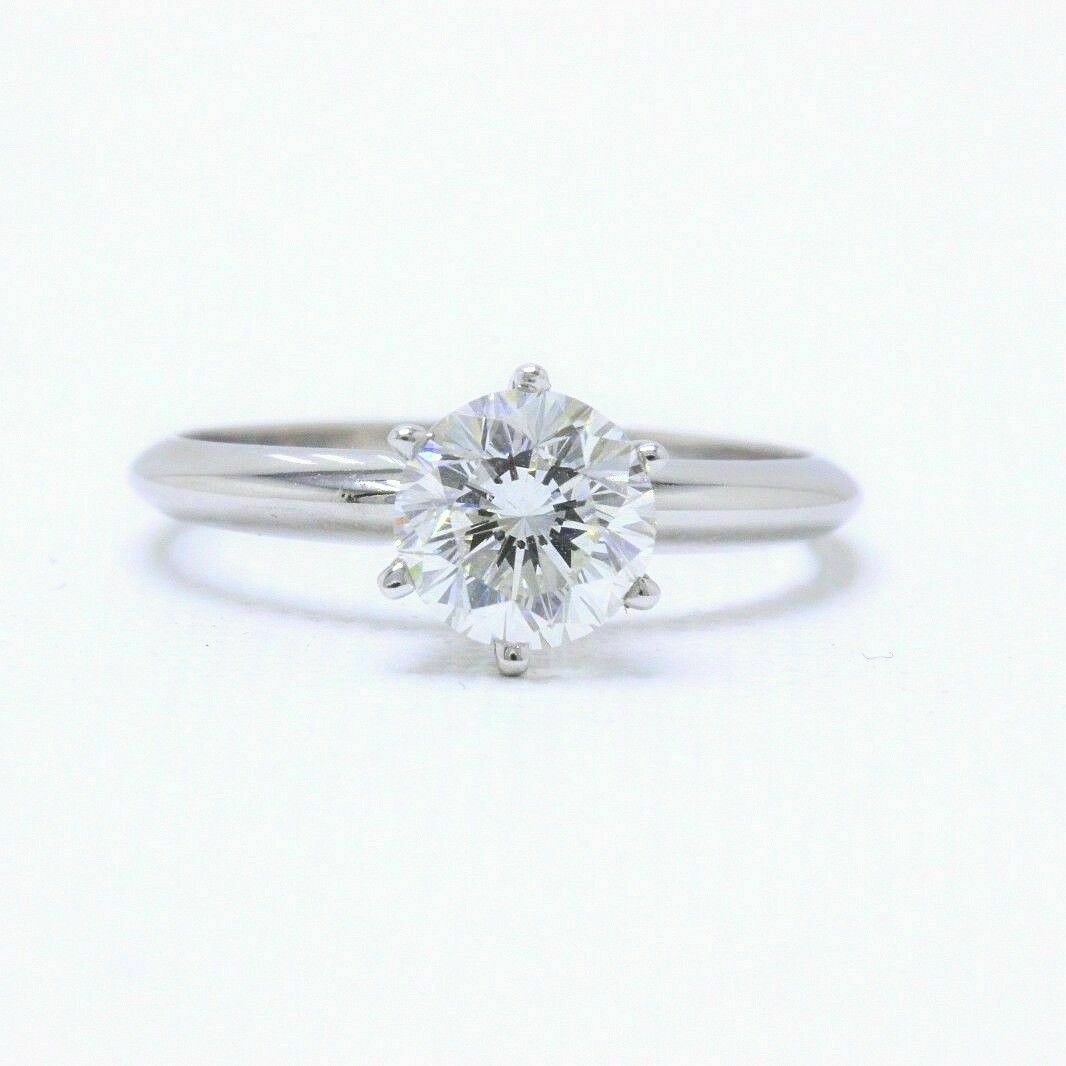 Leo Diamond Engagement Ring Round 1.05 ct H SI1 14k White Gold $11,000 Retail