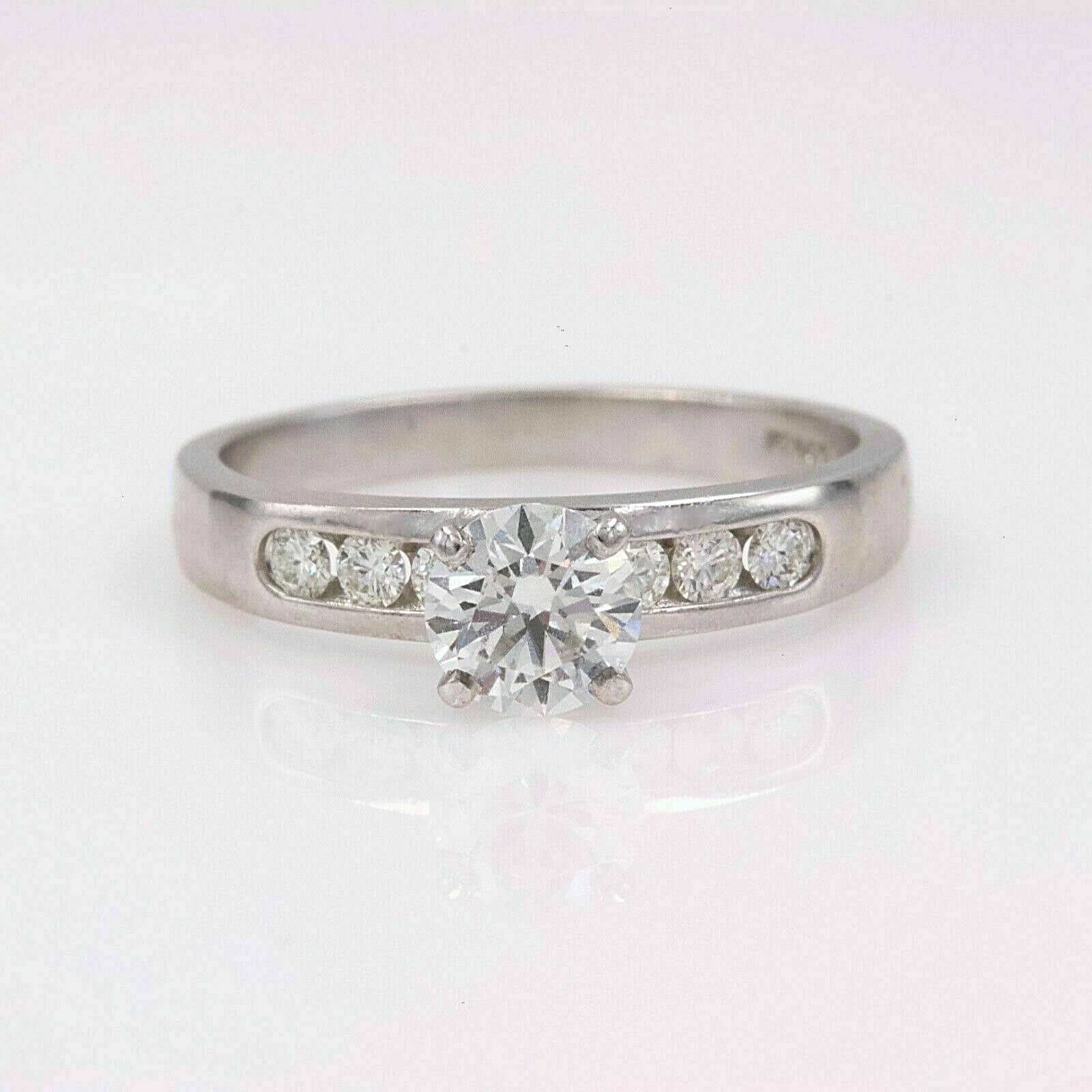 Hearts on Fire Seven Stone Diamond Engagement Ring Round 0.79 ct 18k White Gold