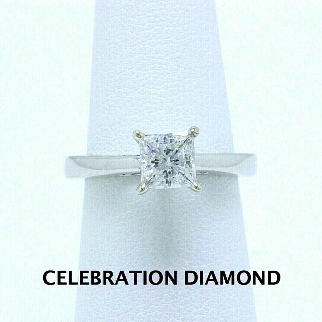 Celebration Diamond Engagement Ring Princess 0.97 ct H SI1 18k White Gold $8,000