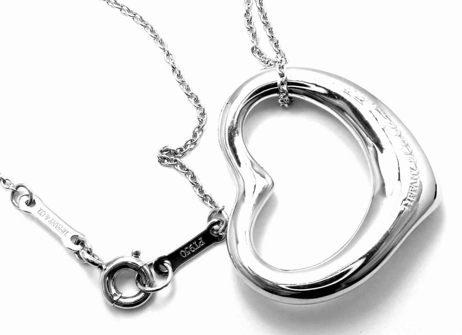 Authentic! Tiffany & Co Elsa Peretti Platinum Diamond Medium Open