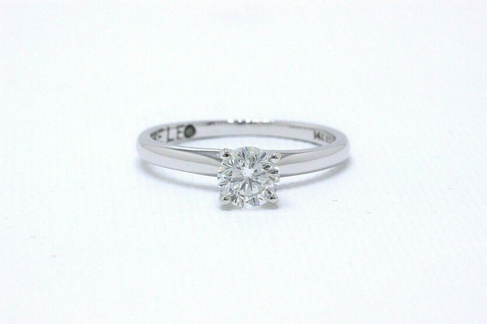 Leo Diamond Engagement Ring Round 0.69 cts G SI2 14k White Gold $6,300 Retail