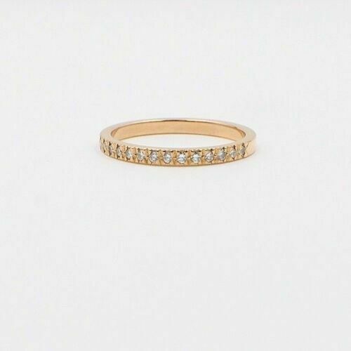 Tiffany  Co Novo 2 MM Diamond Half Circle Band Ring 18k Rose Gold