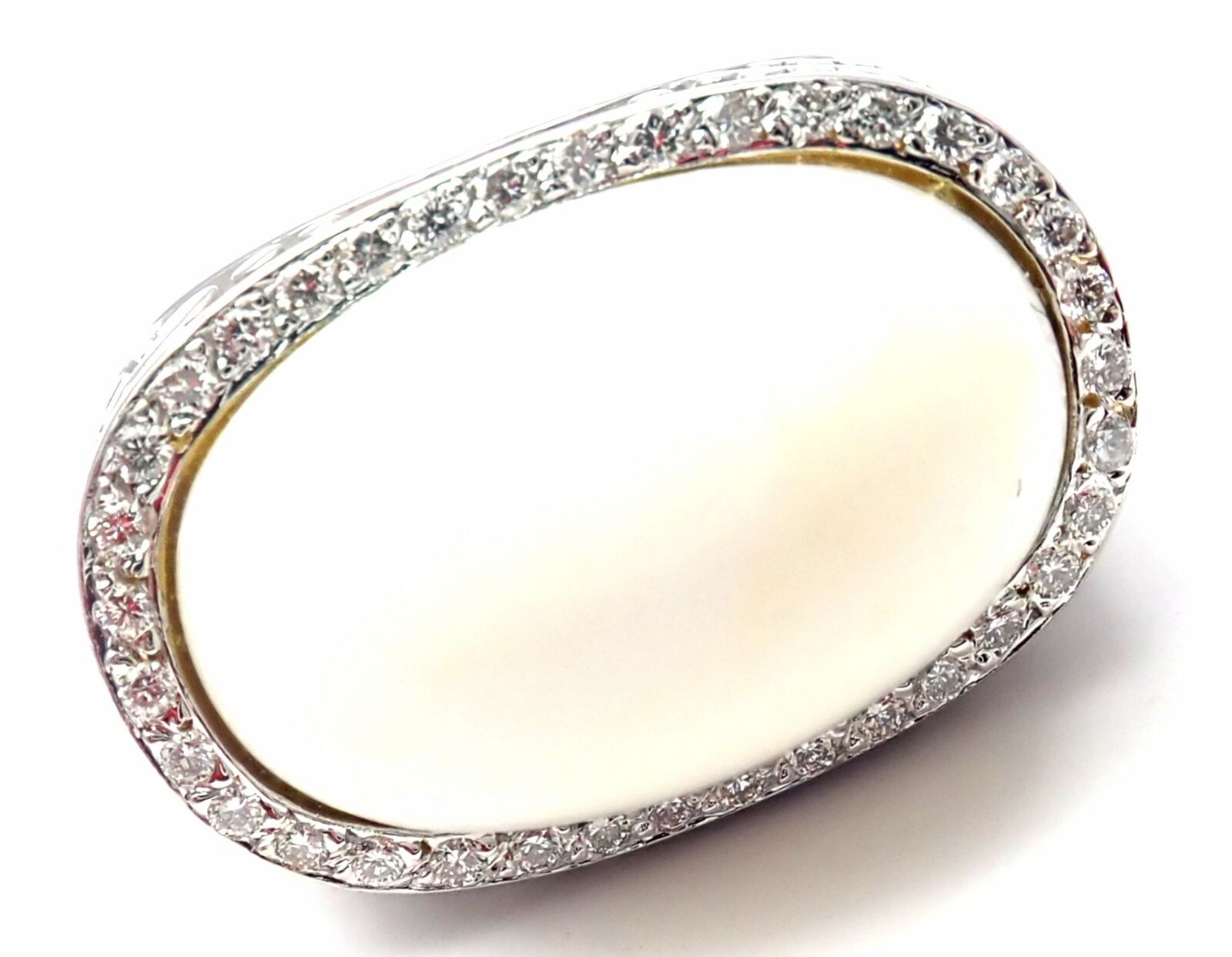 Carrera Y Carrera Aqua 18k White Gold Diamond White Agate Ring