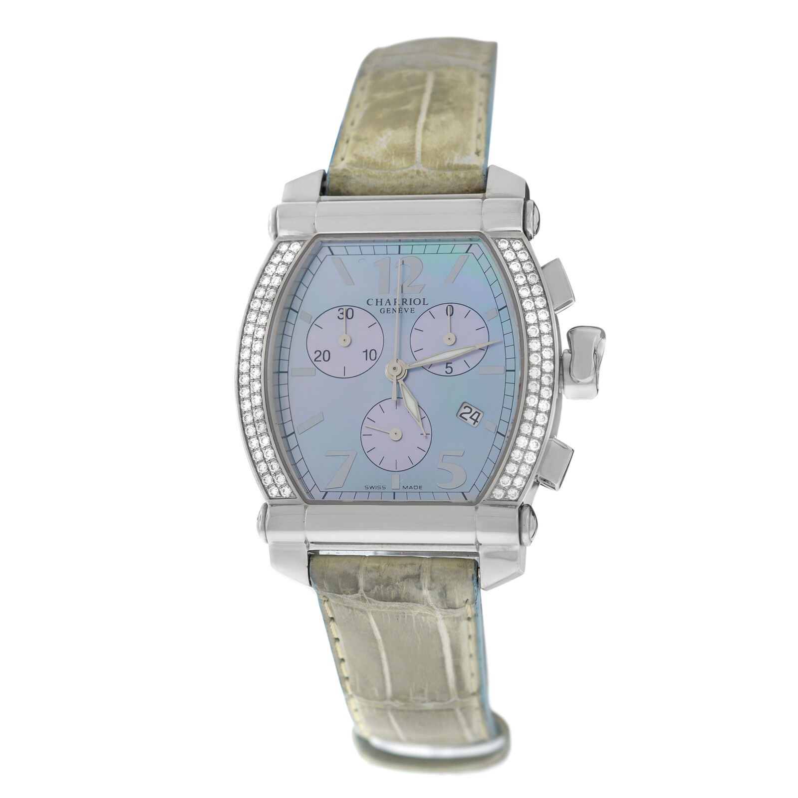New Ladies' Charriol COLVMBVS COLUMBUS 060T Steel MOP Diamond 35MM Quartz Watch