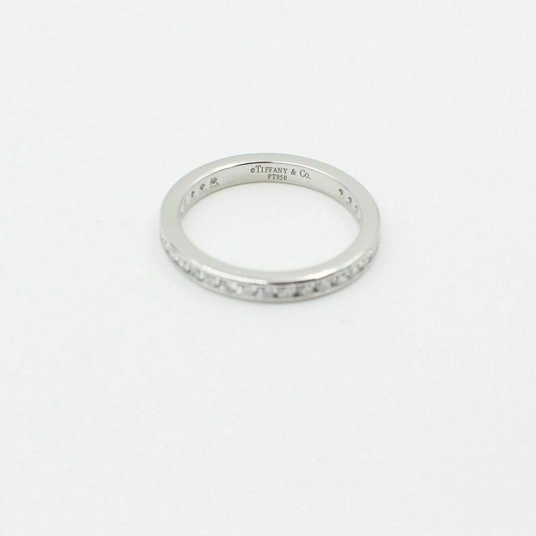 Tiffany  Co Round Brilliant Diamond Full Circle Wedding Band 2mm Platinum