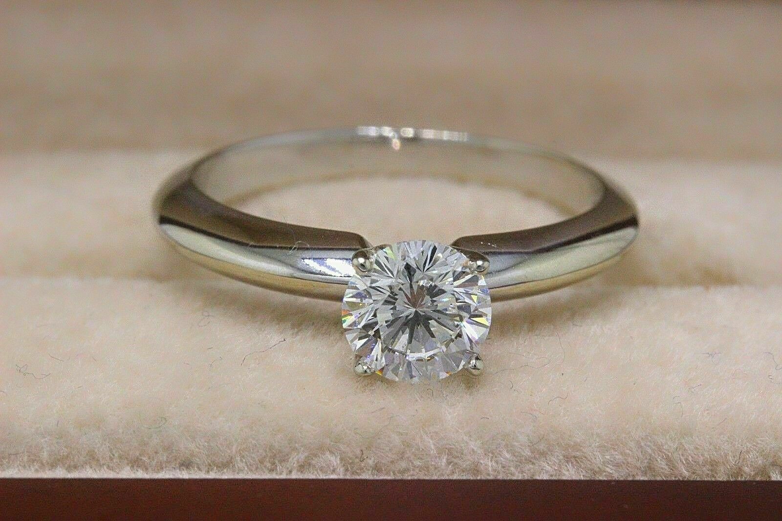Leo Round Diamond Engagement Ring 0.67cts I SI1 14K White Gold $5,300 Retail