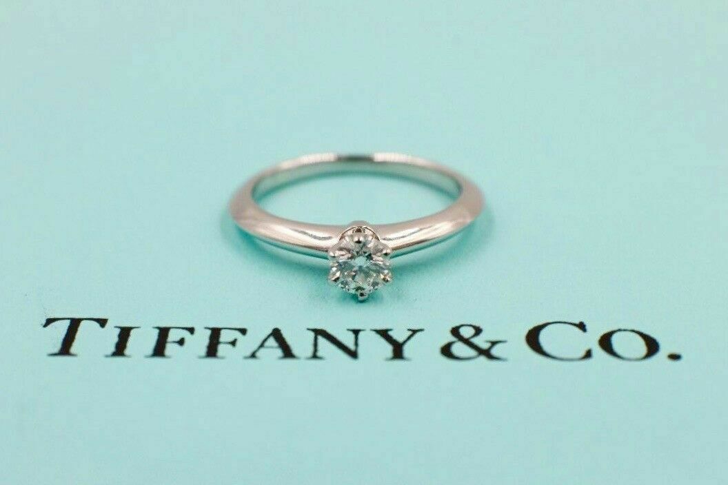 Tiffany  Co Platinum and Diamond Engagement Band Ring 0.25 ct I VVS2
