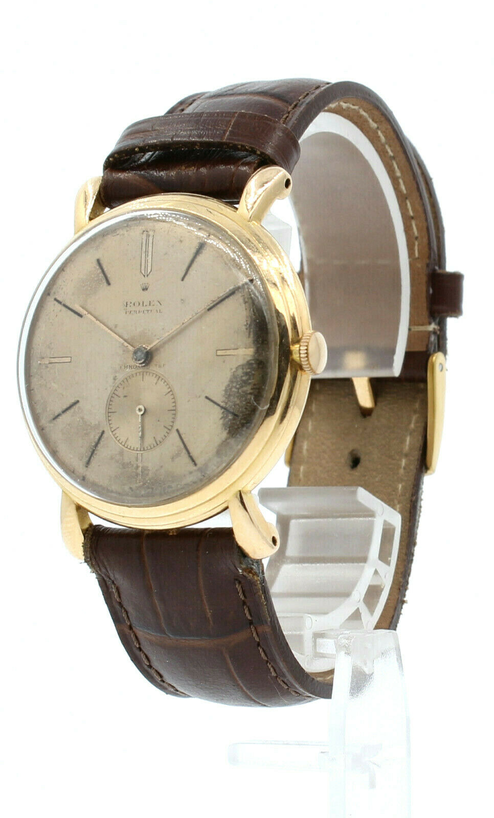ROLEX REF: 4134 Perpetual Chronometer 18k Rose Gold Wriswatch Circa 1943 RARE!!