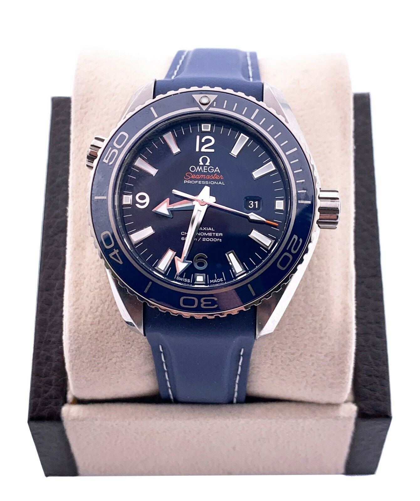 BRAND NEW Omega 232.92.38.20.03.001 Planet Ocean Blue Dial Titanium Box Papers