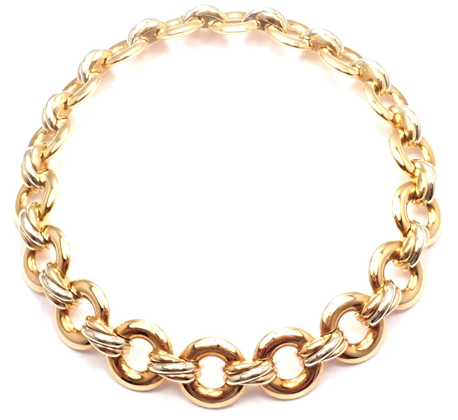 Cartier Trinity 18k Multi Color Gold Round Link Necklace