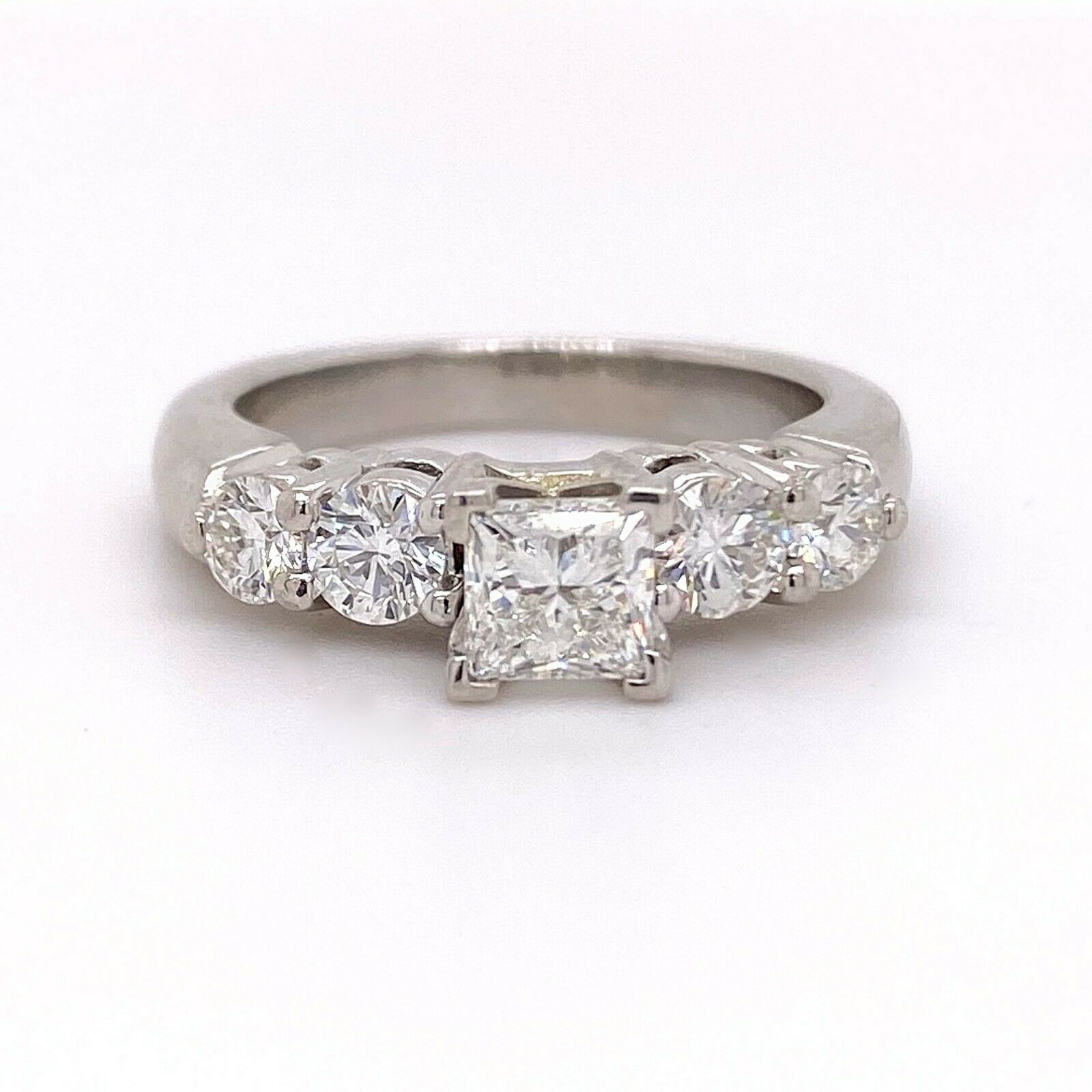 Blue Nile Princess Diamond 1.36 tcw G VS1 Platinum Engagement Ring AGS 