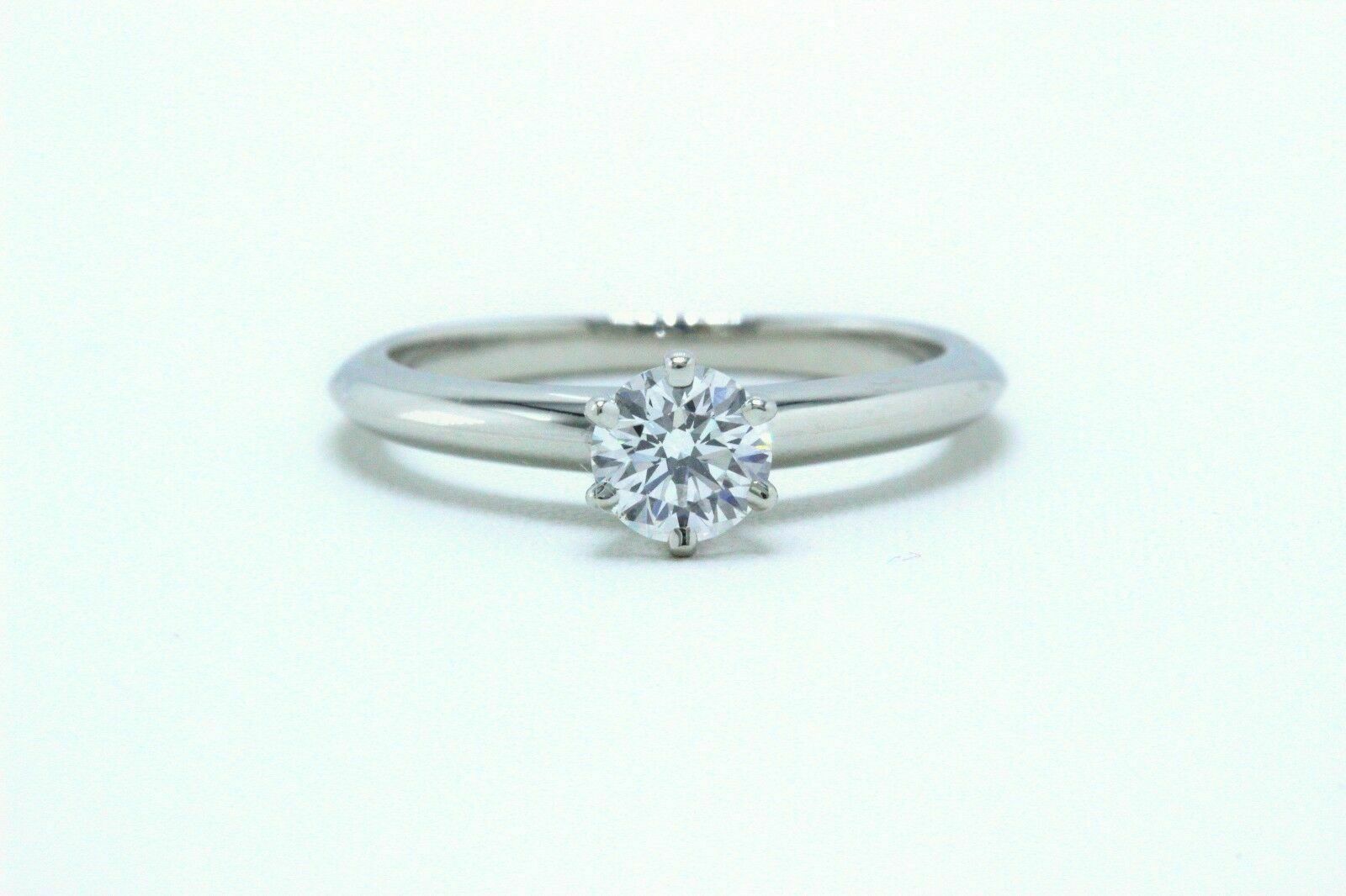 Tiffany  Co Platinum Diamond Engagement Ring Round 0.38 ct E VVS2 $5,000 Retail