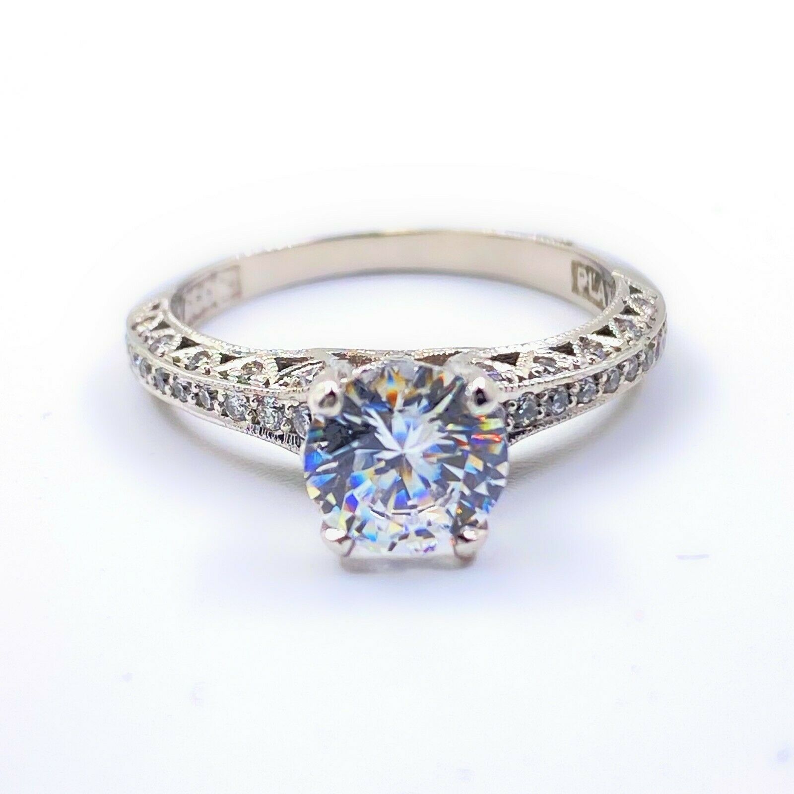 TACORI Reverse Crescent Platinum Semi Mount Engagement Ring 