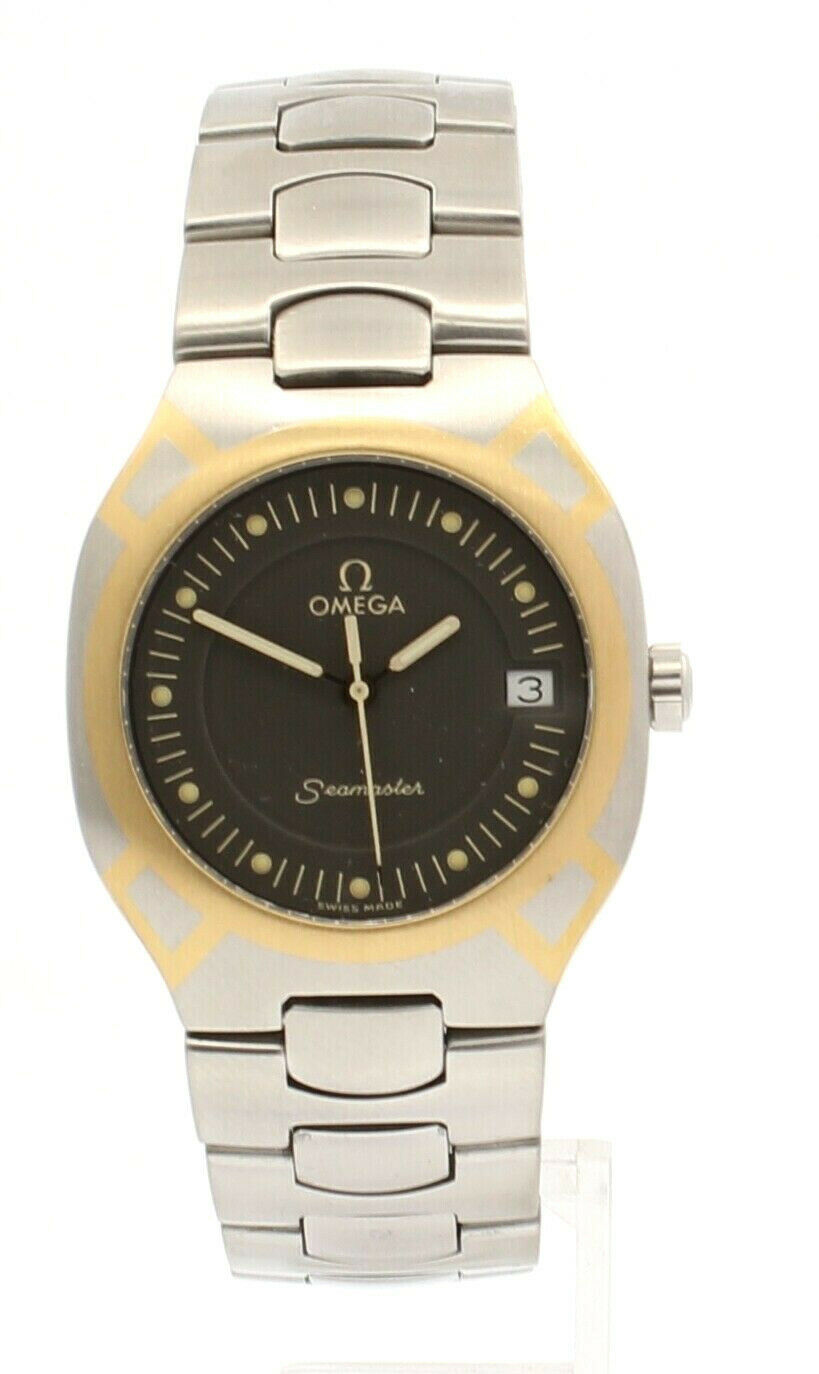 OMEGA SEAMASTER POLARIS DATE STAINLESS STEEL 18K QUARTZ MEN'S WATCH